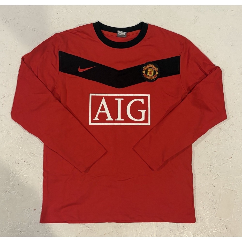 Original Nike Manchester United 2009/2010 Long Sleeve Home Shirt Mens Large L